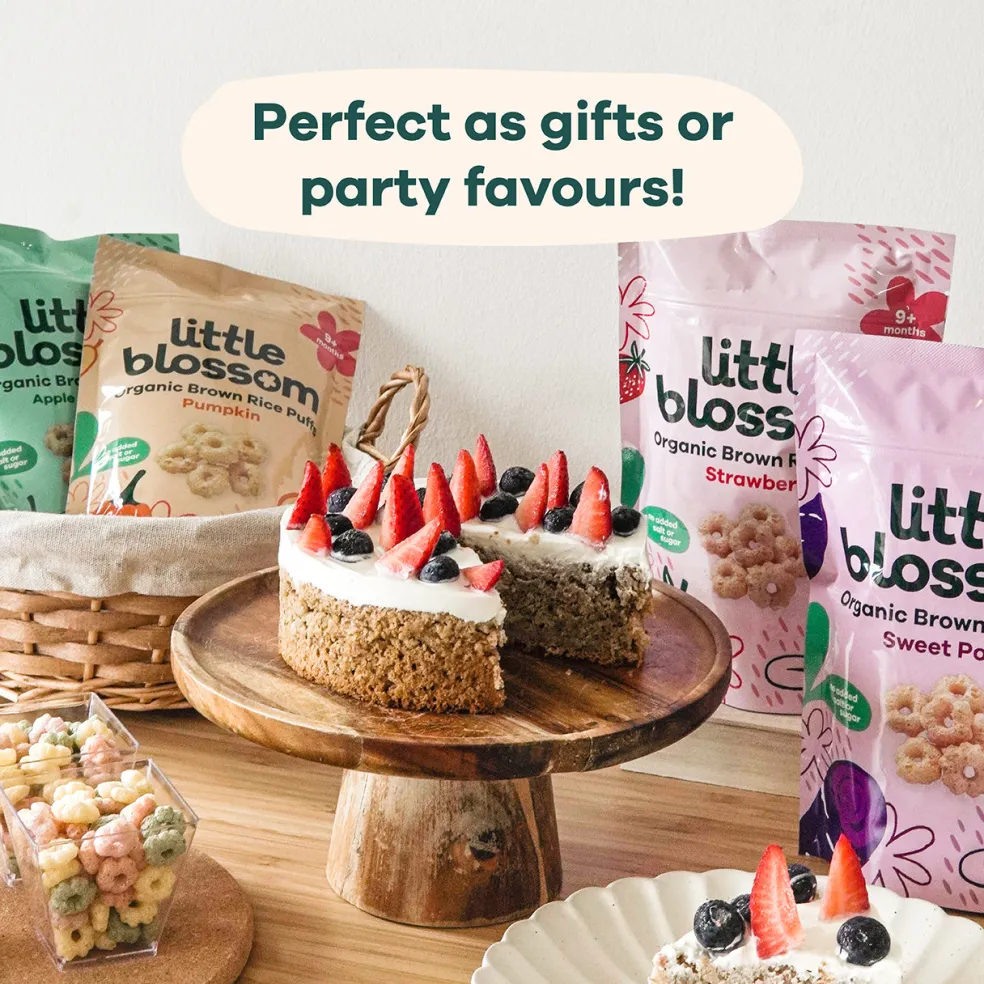 Little Blossom Organic Brown Rice Puffs | Apple & Broccoli