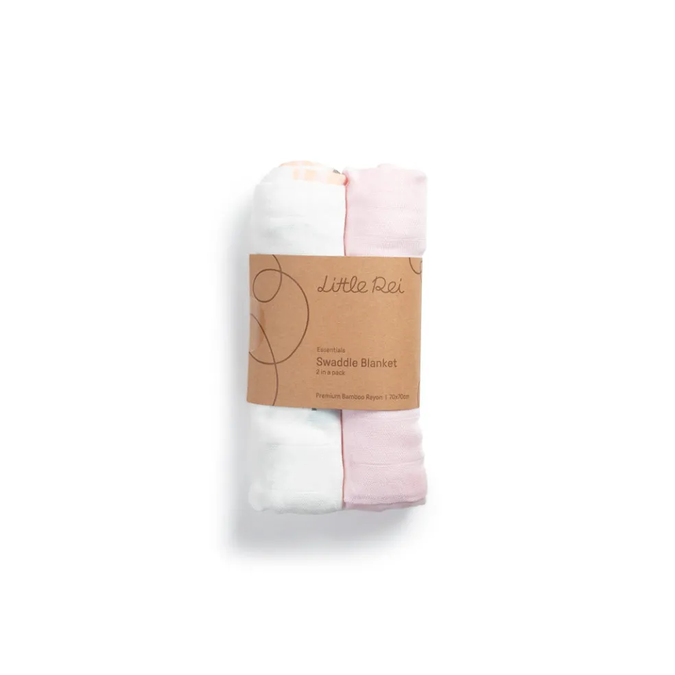 Little Rei 70sq Bamboo Swaddle Blankets - 2pc