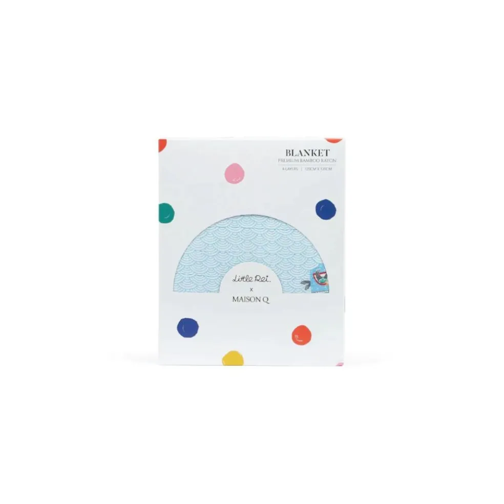 Little Rei x Maison Q Blue Funfair Rides 4-layer Blanket