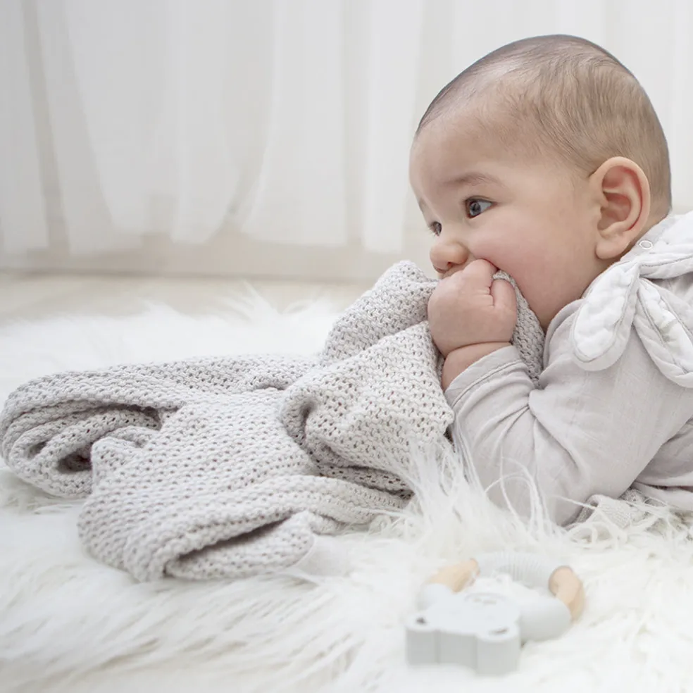 Living Textiles Organic Cot Cellular Blanket - Grey
