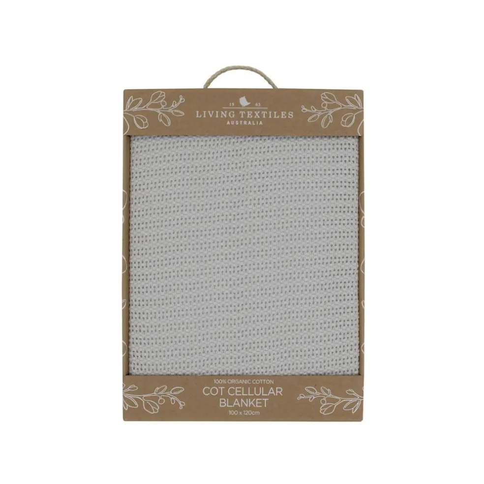 Living Textiles Organic Cot Cellular Blanket - Grey