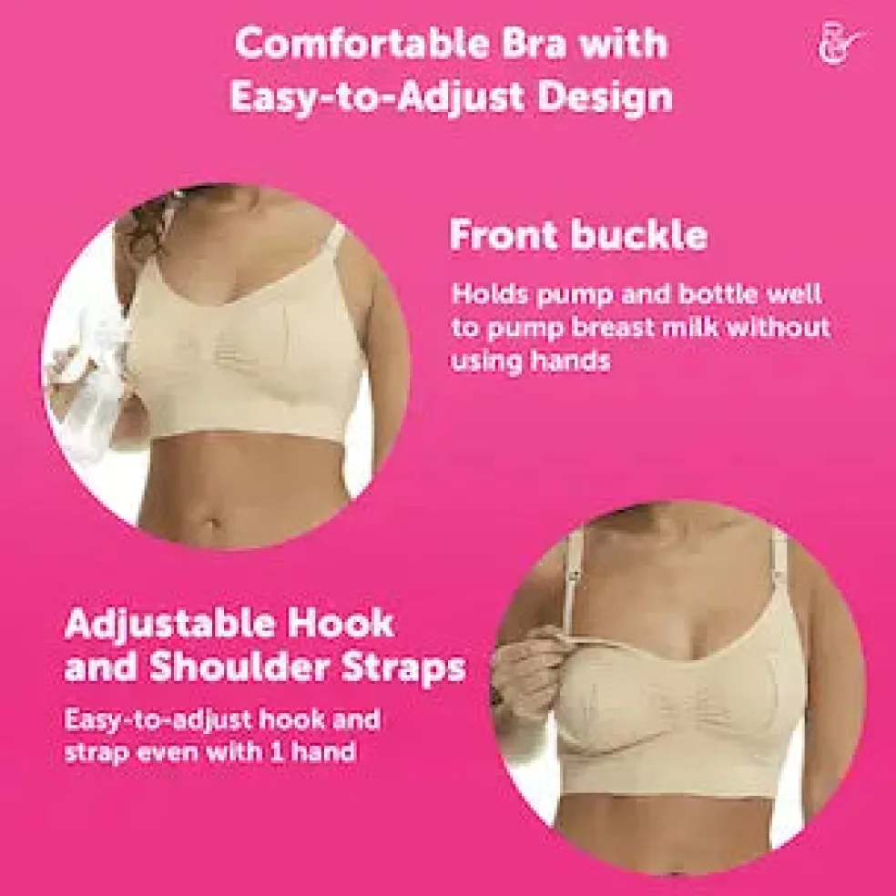 Mama's Choice Seamless Hands Free Pumping Bra (Black)