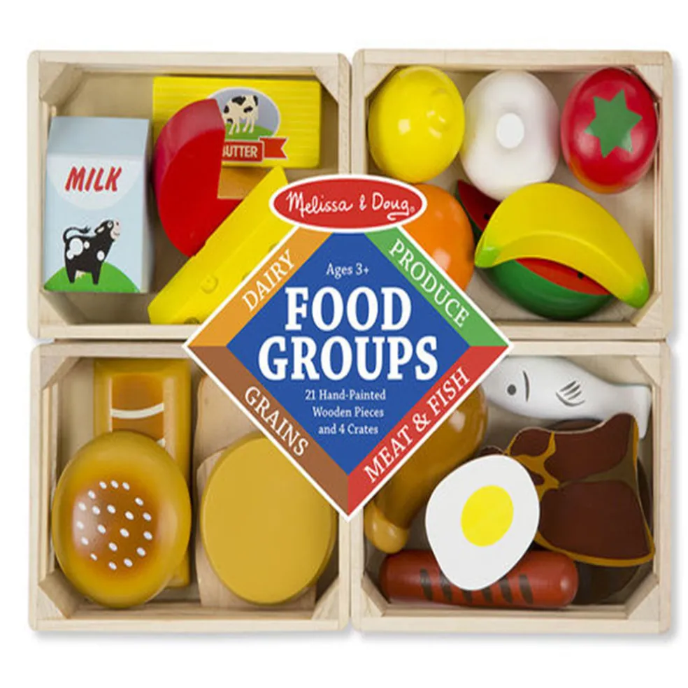 Melissa & Doug Wooden Play Food - Food Groups