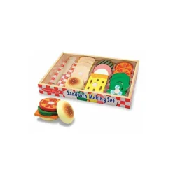 Melissa & Doug Wooden Play Food Sandwich Making Set