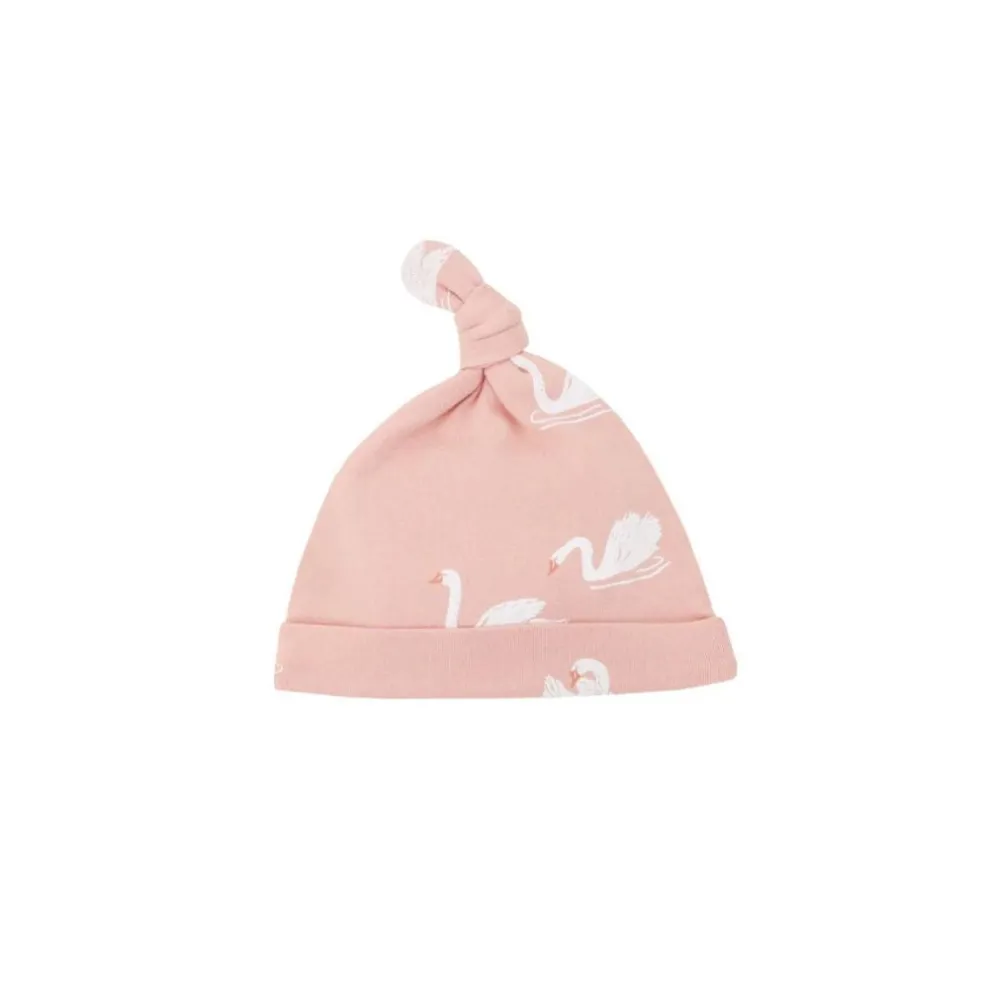 Motherswork x Le Petit Society Baby Organic Knotted Hat in Swan Print