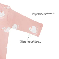 Motherswork x Le Petit Society Baby Organic Zip Sleepsuit in Swan Print