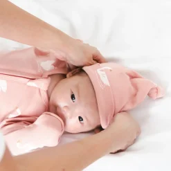 Motherswork x Le Petit Society Baby Organic Zip Sleepsuit in Swan Print