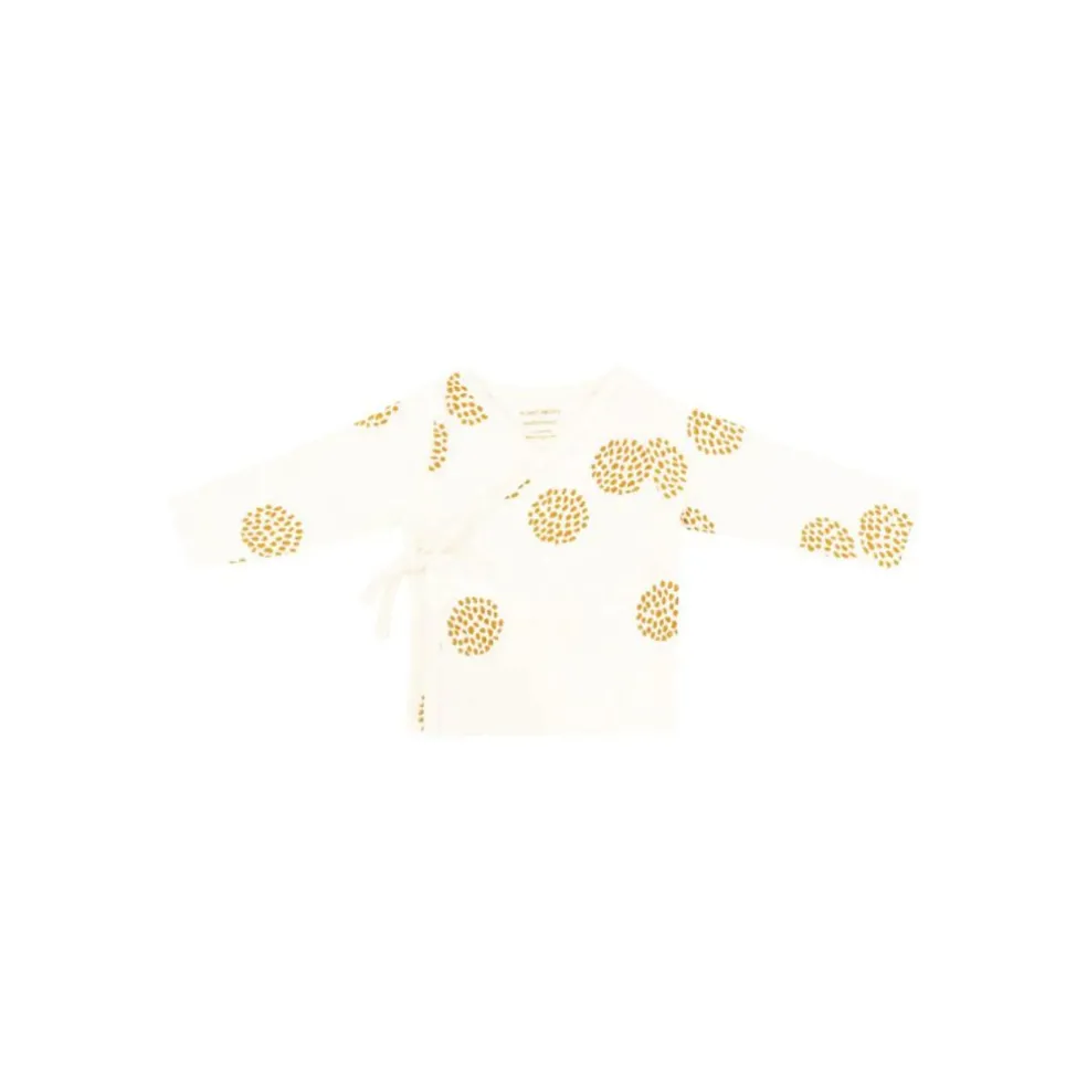 Motherswork x Le Petit Society Baby Organic Long Sleeve Kimono Top in Dandelion Print