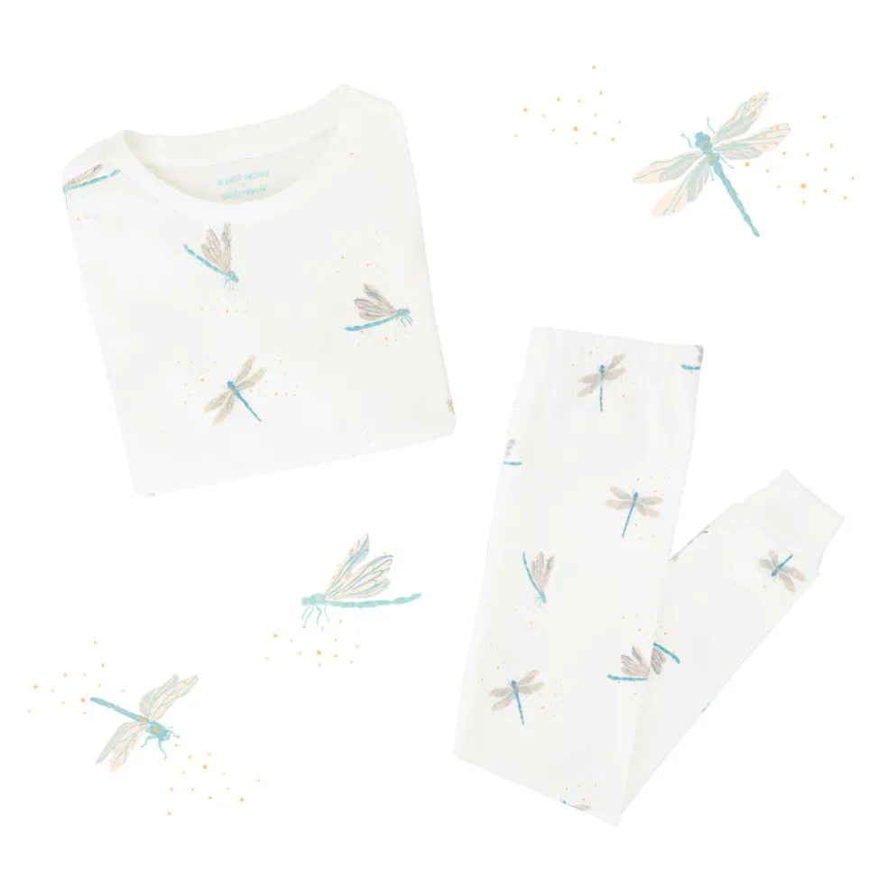 Motherswork x Le Petit Society Long Sleeve Organic Pyjamas Set in Dragonfly Print