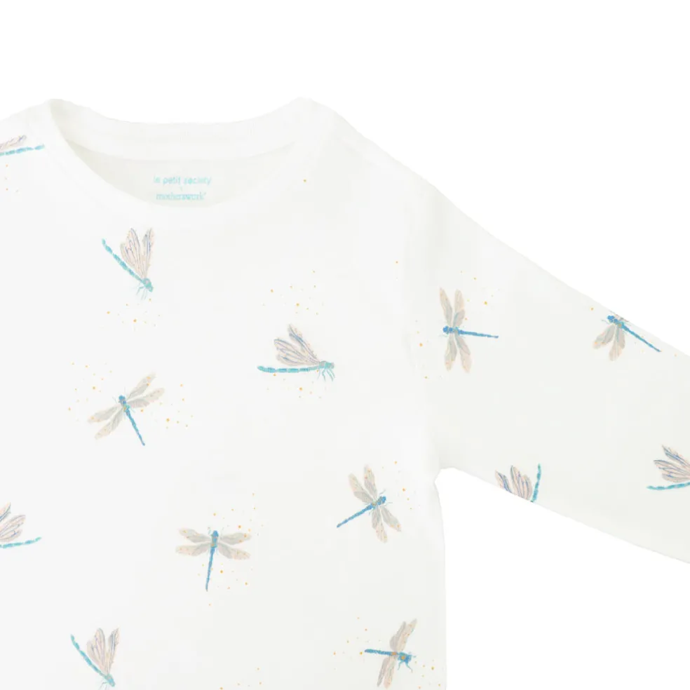 Motherswork x Le Petit Society Long Sleeve Organic Pyjamas Set in Dragonfly Print