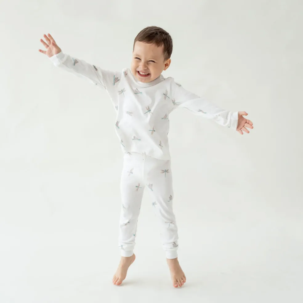 Motherswork x Le Petit Society Long Sleeve Organic Pyjamas Set in Dragonfly Print