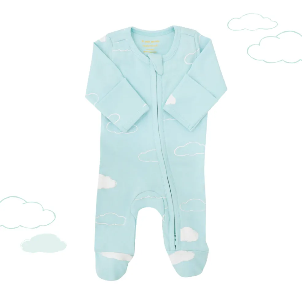 Motherswork x Le Petit Society Baby Organic Zip Sleepsuit in Cloud Print