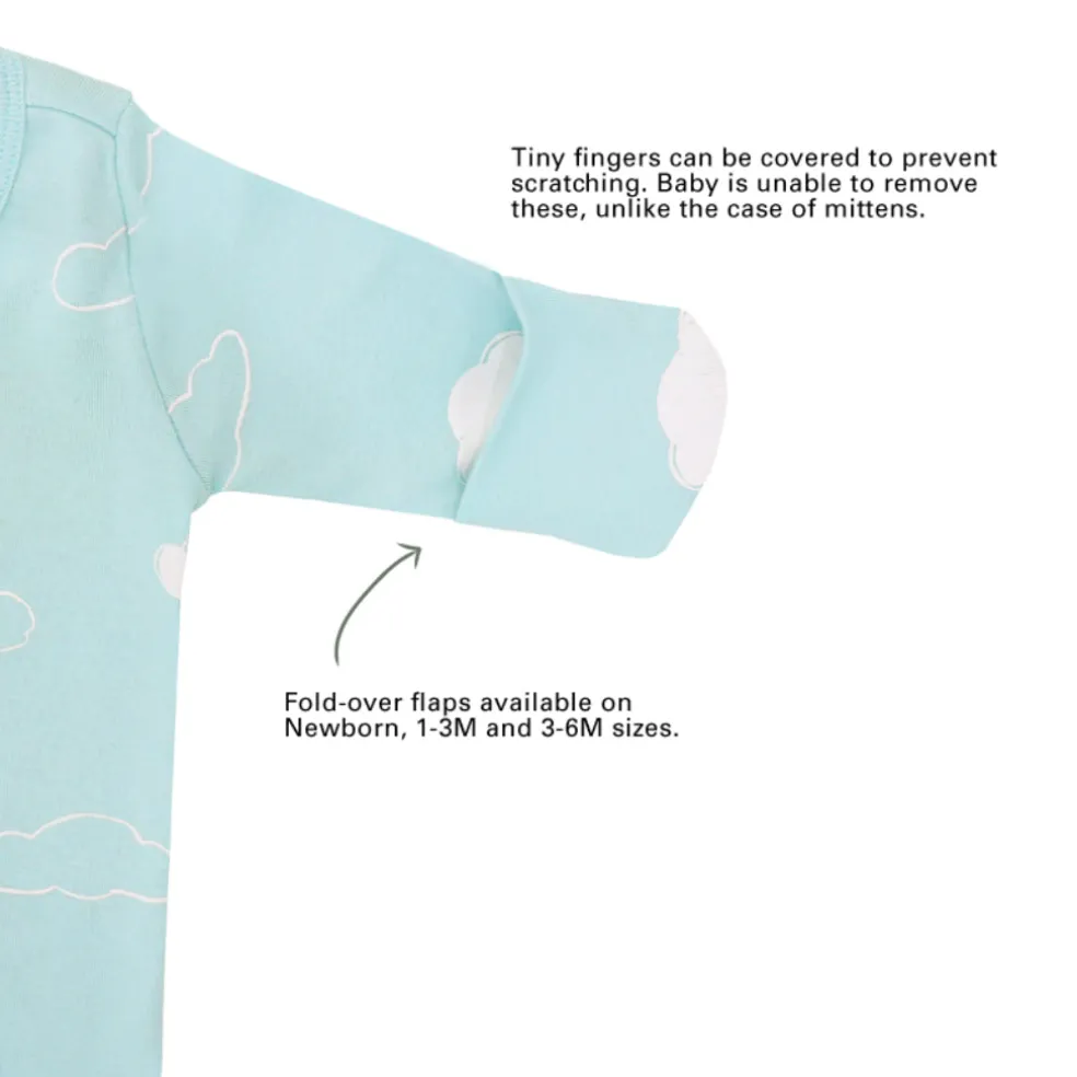 Motherswork x Le Petit Society Baby Organic Zip Sleepsuit in Cloud Print