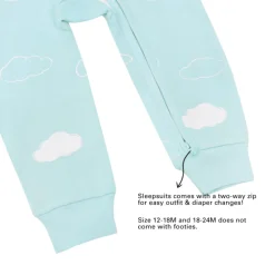 Motherswork x Le Petit Society Baby Organic Zip Sleepsuit in Cloud Print