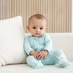 Motherswork x Le Petit Society Baby Organic Zip Sleepsuit in Cloud Print
