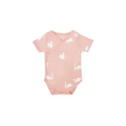 Motherswork x Le Petit Society Baby Organic Kimono Romper in Swan Print