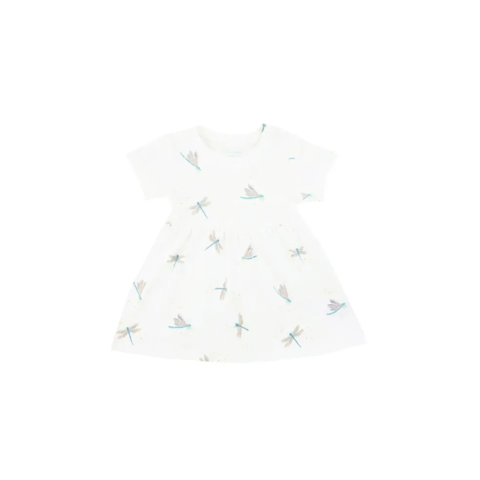 Motherswork x Le Petit Society Baby Girl Organic Dress in Dragonfly Print