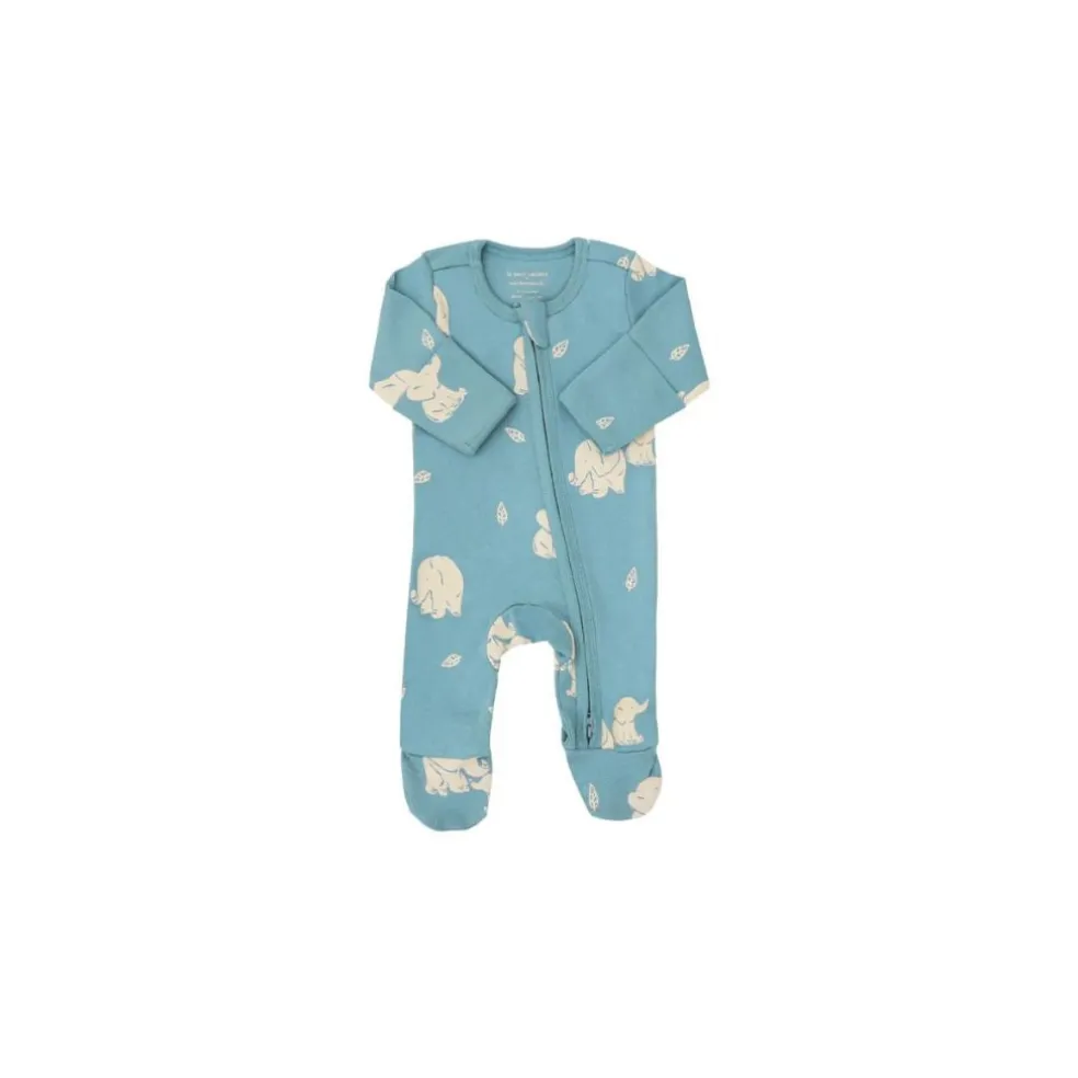 Motherswork x Le Petit Society Baby Organic Zip Sleepsuit in Elephant Print