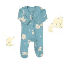 Motherswork x Le Petit Society Baby Organic Zip Sleepsuit in Elephant Print