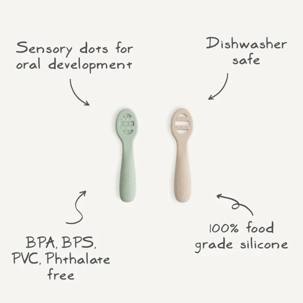 Mushie First Feeding Baby Spoons 2-Pack