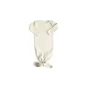 Mushie Ribbed Knotted Baby Gown