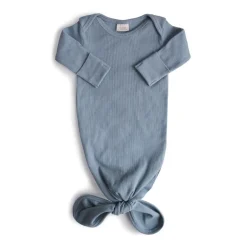Mushie Ribbed Knotted Baby Gown