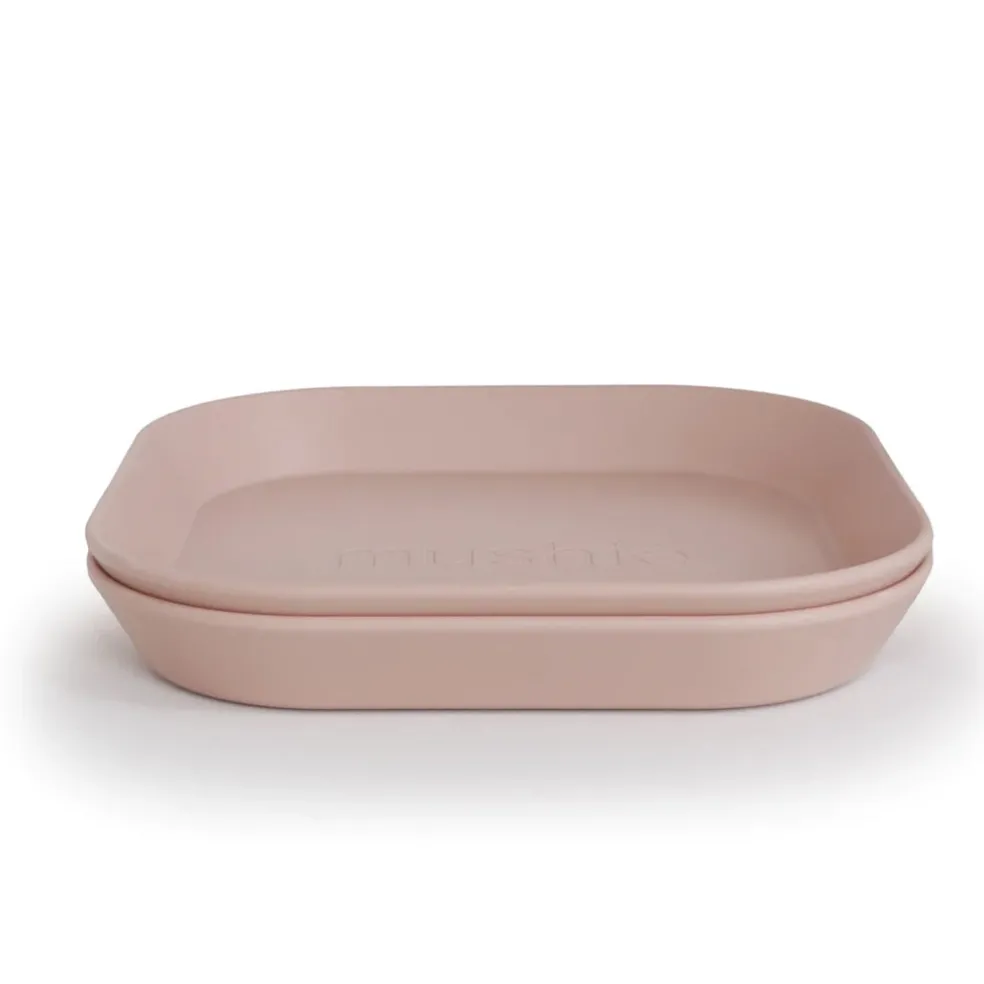 Mushie Square Dinnerware Plate, Set of 2