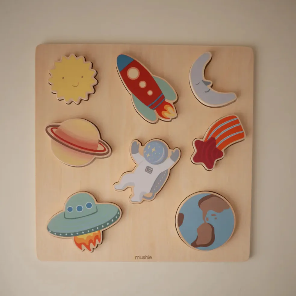 Mushie Wooden Space Puzzle