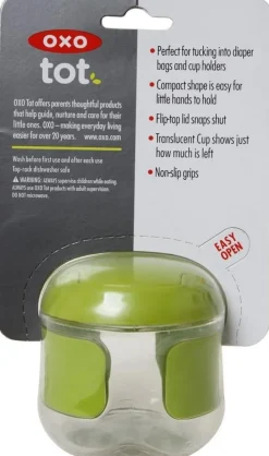 OXO Tot Flip-Top Snack Cup, Green (5Oz)