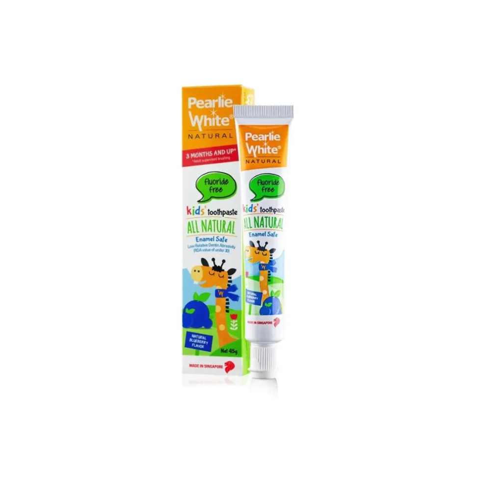 Pearlie White All Natural Enamel Safe KidsToothpaste - Blueberry 45gm
