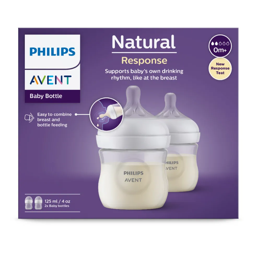 Philips Avent Natural Response Baby Bottle Twin - 3 Sizes