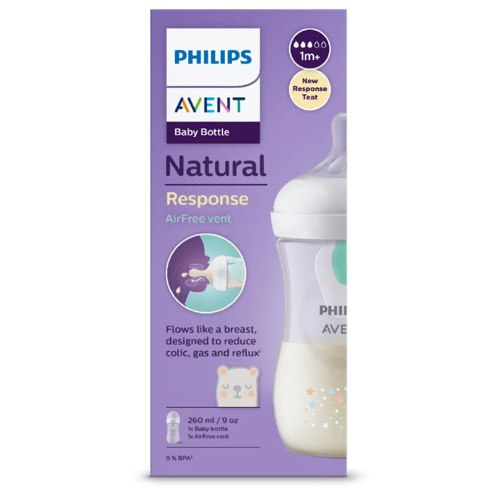 Philips Avent Natural Response Baby Bottle with Airfree Vent Single 260ml