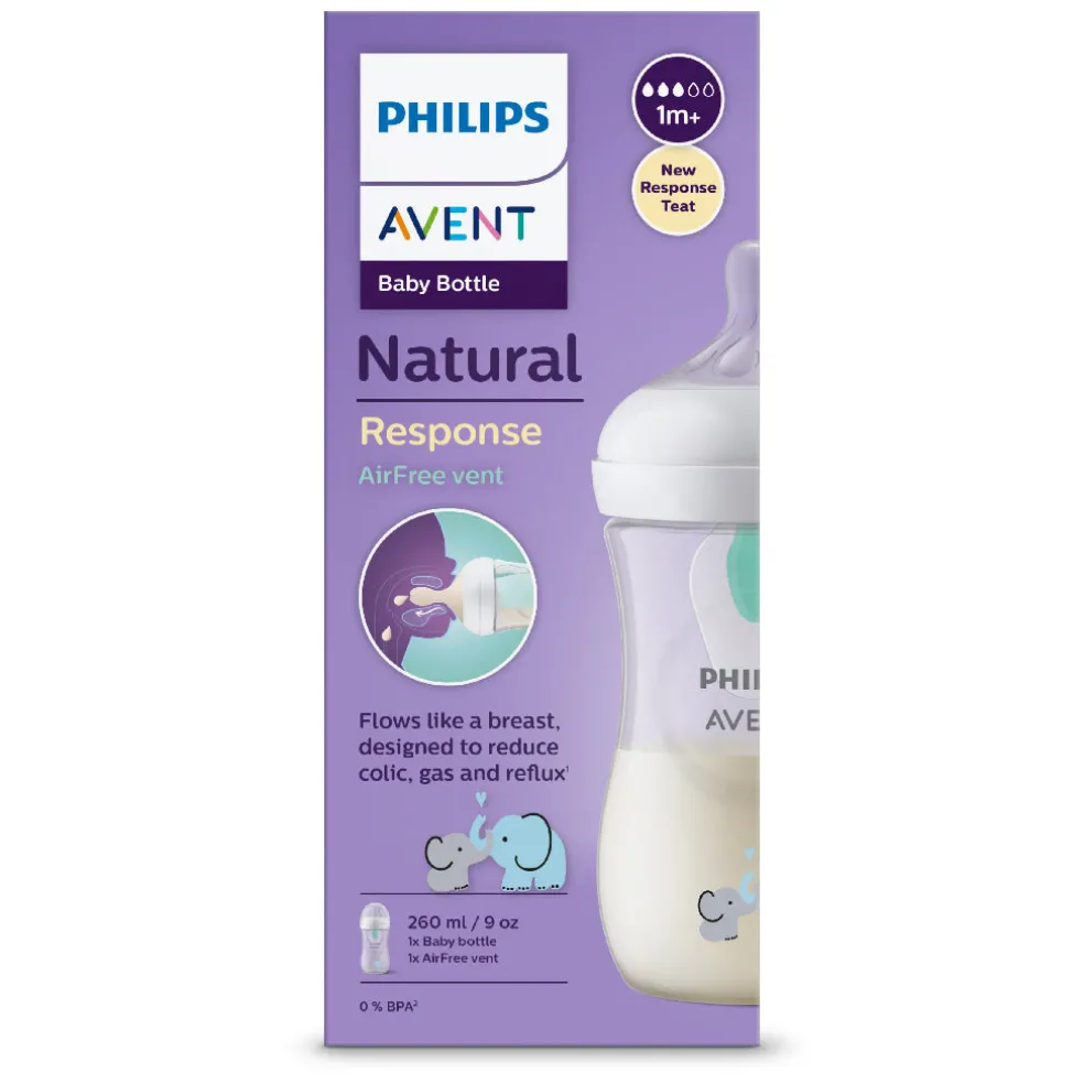 Philips Avent Natural Response Baby Bottle with Airfree Vent Single 260ml
