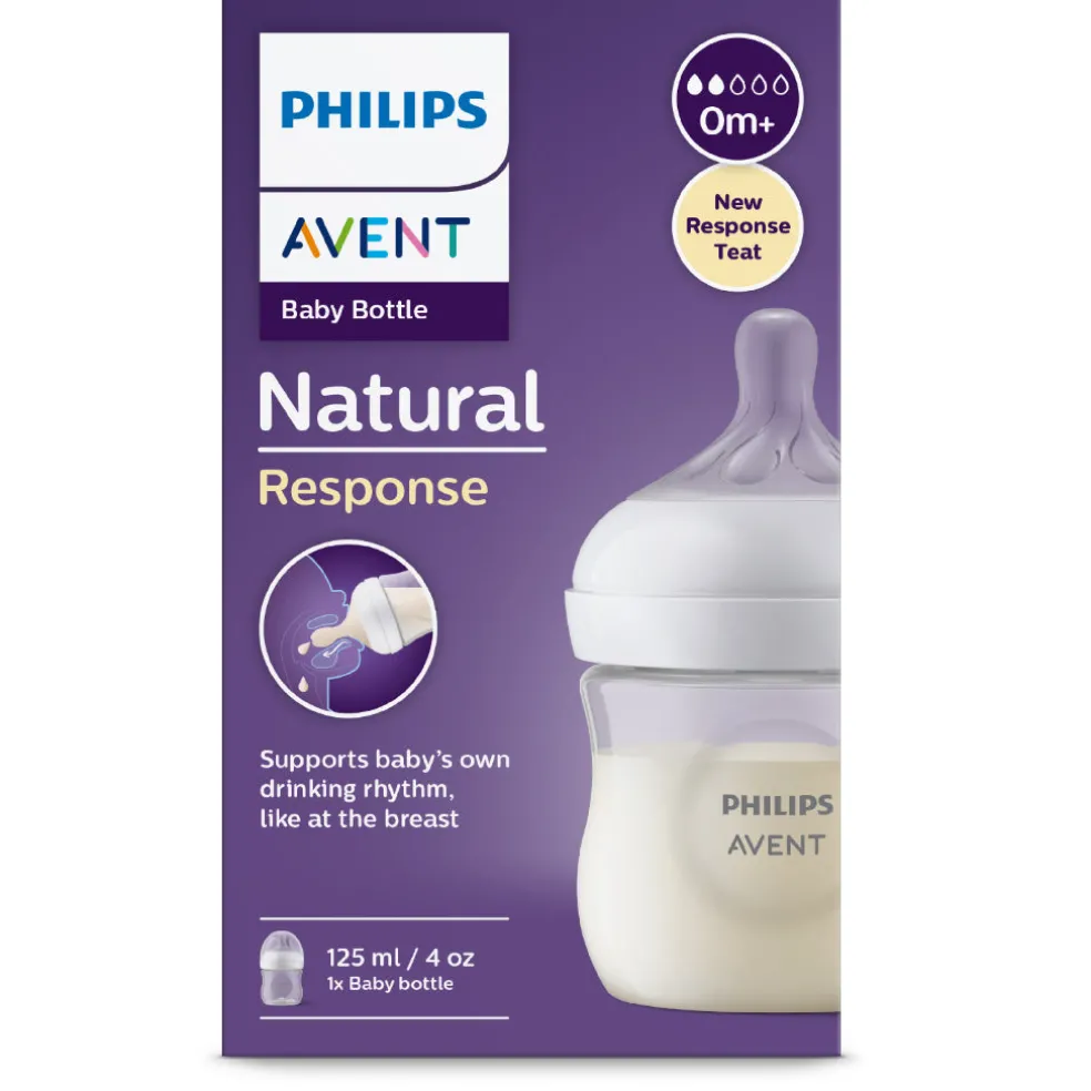 Philips Avent Natural Response Baby Bottle Single Plain - 3 Sizes