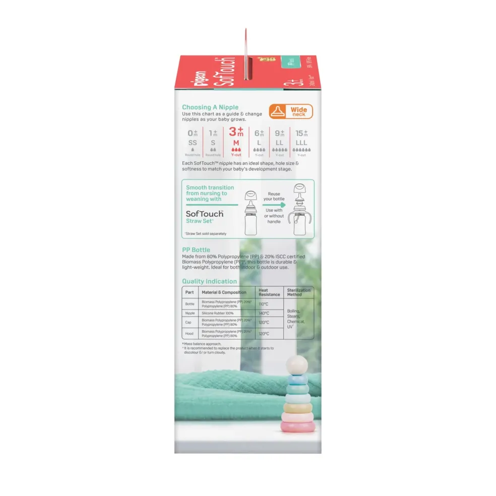 Pigeon SofTouch™ BPP Nursing Bottle PP (Logo)
