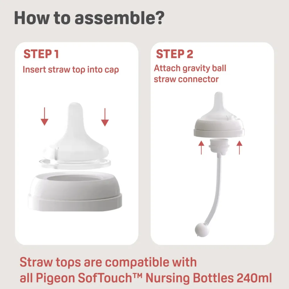 Pigeon SofTouch™ BPP Step Up Straw Bottle Set 240ml Logo