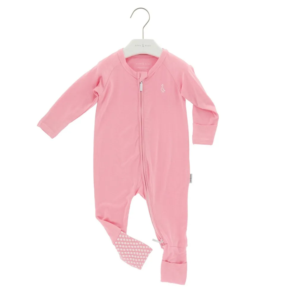 Raph&Remy Long Sleeve Premium Bamboo Zippie - Blush Pink