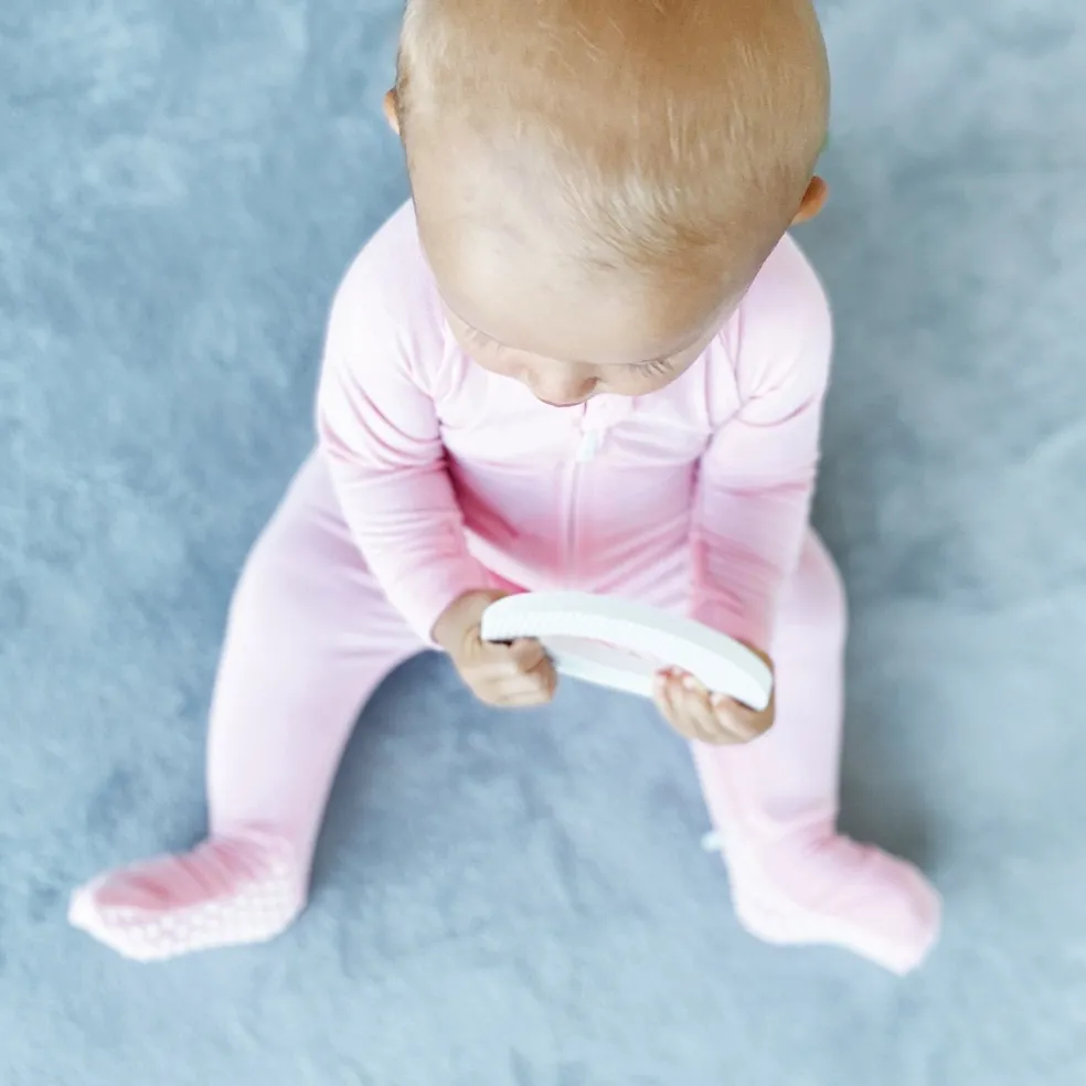 Raph&Remy Long Sleeve Premium Bamboo Zippie - Blush Pink