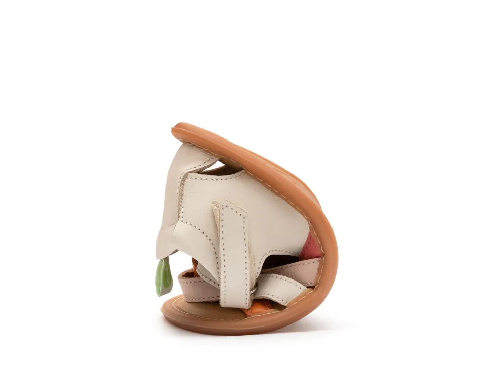 Tip Toey Joey Toddler Sandal Criss Cross - Tapioca/Tangerine/Coral Mat