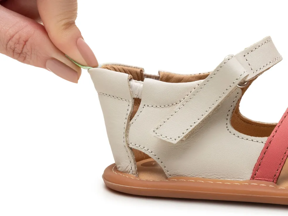 Tip Toey Joey Toddler Sandal Criss Cross - Tapioca/Tangerine/Coral Mat