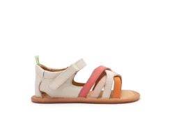 Tip Toey Joey Toddler Sandal Criss Cross - Tapioca/Tangerine/Coral Mat