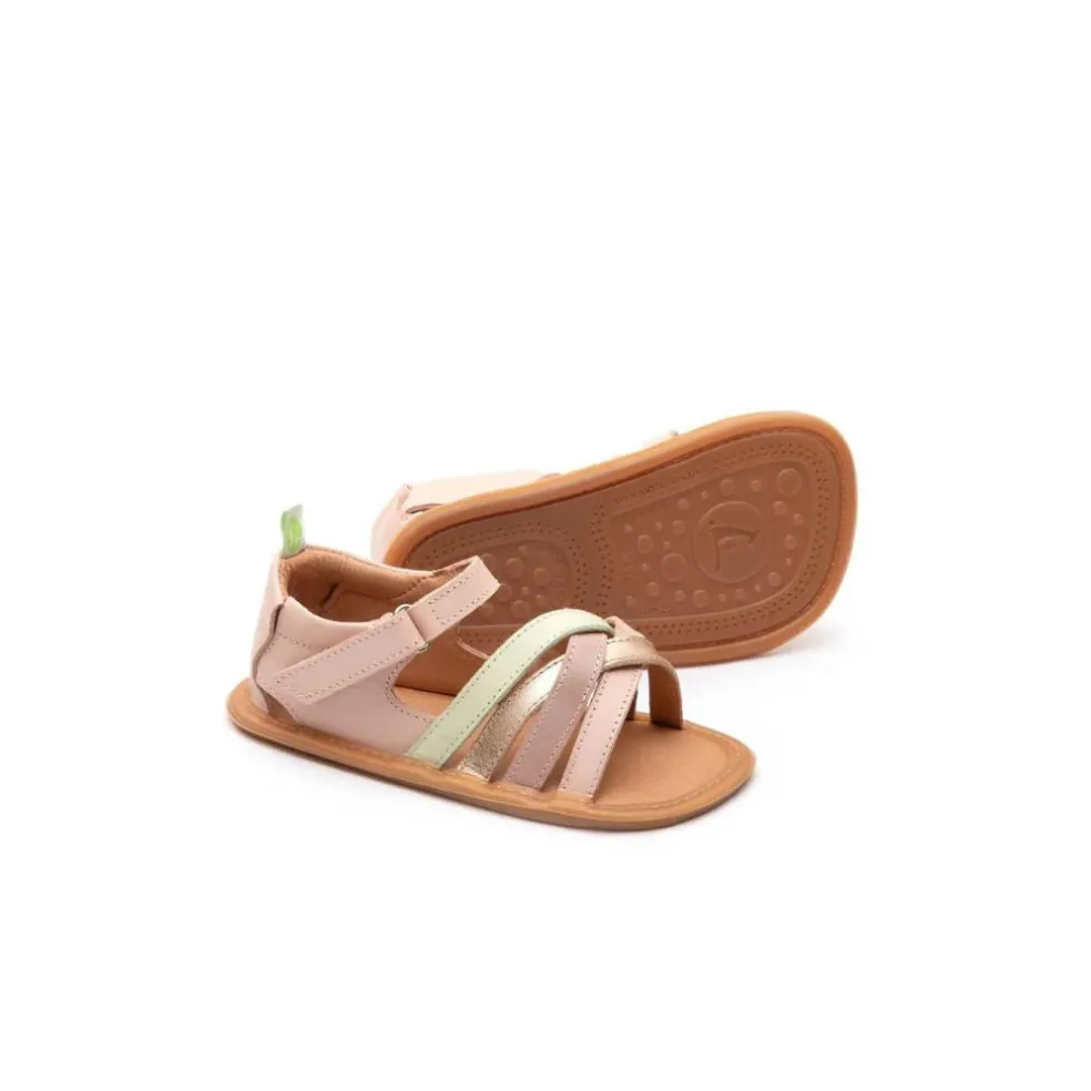 Tip Toey Joey Toddler Sandal Criss Cross - Cotton Candy/Metallic Salmon/Aloe Wash