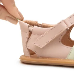 Tip Toey Joey Toddler Sandal Criss Cross - Cotton Candy/Metallic Salmon/Aloe Wash
