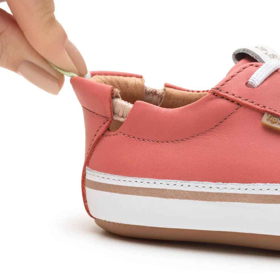 Tip Toey Joey Toddler Sneakers Funky - Coral/Matte White