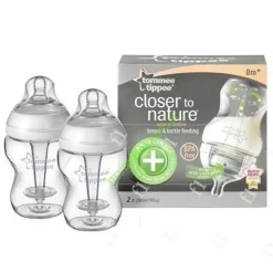 Tommee Tippee Closer To Nature Anti Colic Plus 260ml / 9oz Bottles (2 Pack)